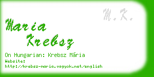 maria krebsz business card