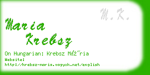 maria krebsz business card